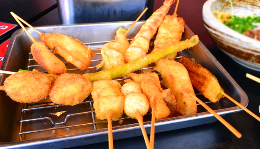 廣島超高CP值美食「魚と串揚げ 串かっちゃん」:100種串炸料理吃到飽只要1,850円起!