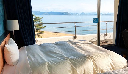 日本岡山離直島最近的溫泉飯店:「瀨戶內鑽石濱海飯店」海景套房"