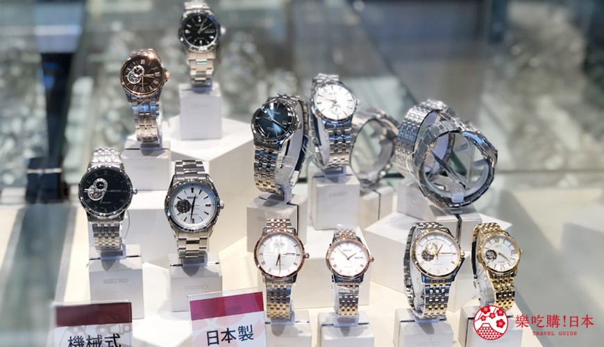 冈山购物必逛「三井 OUTLET PARK 仓敷」内的精工表商店「SEIKO」的手表